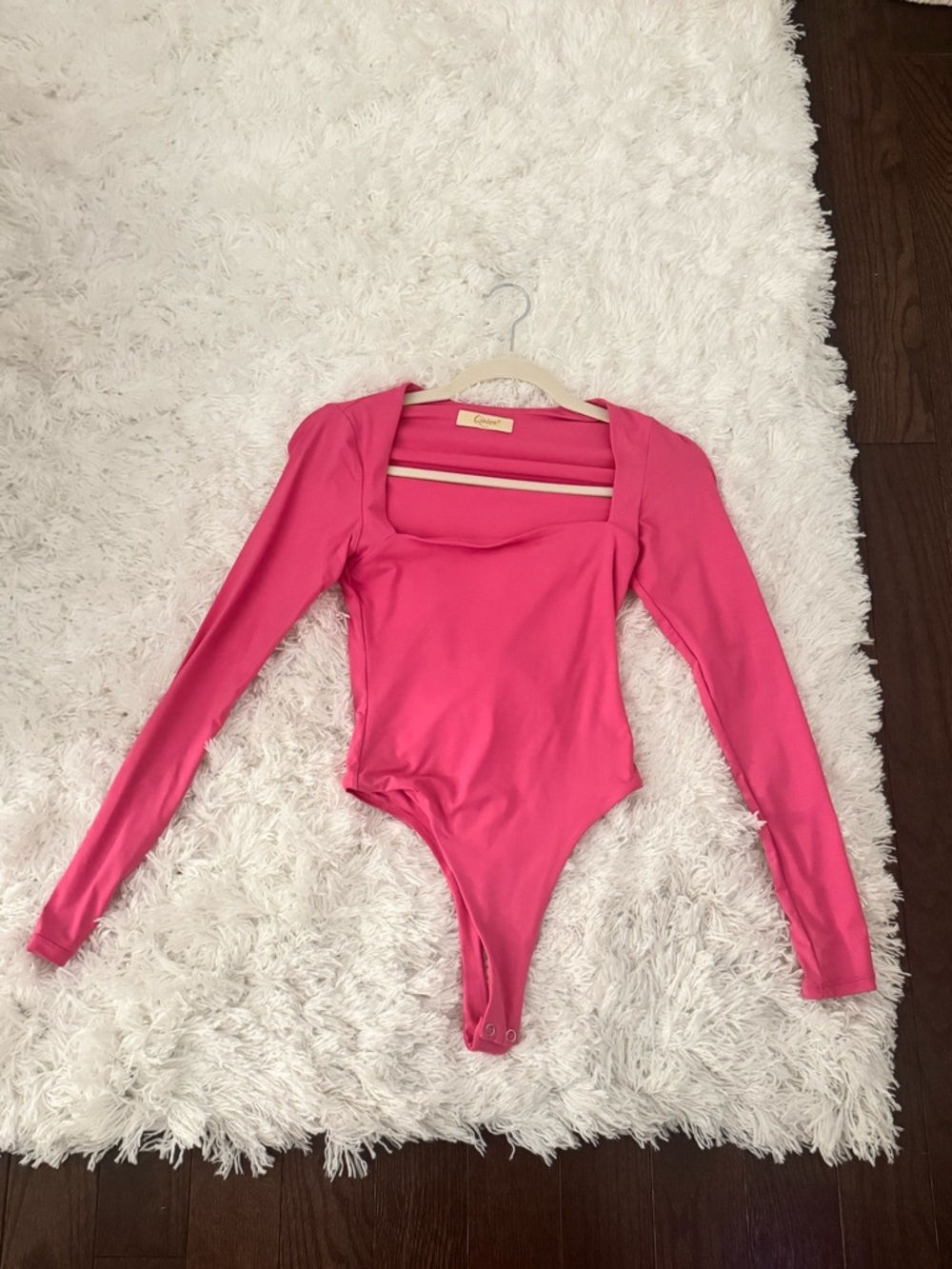 Long Sleeve Pink Womens' One-Piece Bodysuit